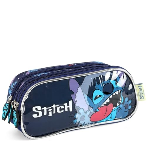 Estojo Escolar Disney Stitch 3 divisórias EI42375SC - Luxcel (Azul)