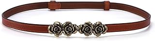 Cinturón de Vestir para Mujer Cinturón fino for mujer, cinturón de pantalón de cuero decorativo informal