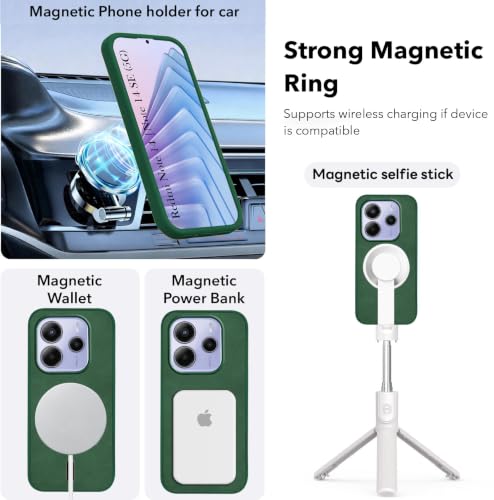 Image of Jkobi Leather Finish Back Cover Case for Redmi Note 14 5G | Redmi Note 14 SE (MagSafe Compatible Wireless Charging | Soft Touch | Camera Bump Protection)