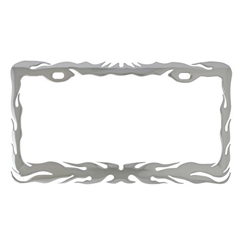 Image of GG Grand General 60462 Chrome Flame License Plate Frame with 2 Holes, 12 inchx 6-3 /8 inch