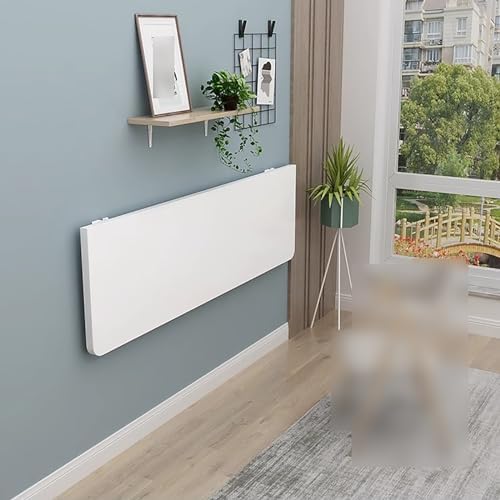 Space Saving Folding Wall Mounted Table Drop Leaf Workbench for JNHWll Spaces Red 80x50cm Ideal for Home Office Laundry Room and Crafting.