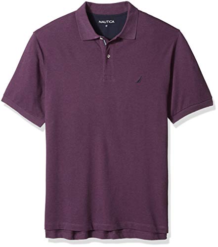 Nautica Men's Big & Tall Short Sleeve Solid Deck Polo Shirt, deep Purple Heather, 3X-Large