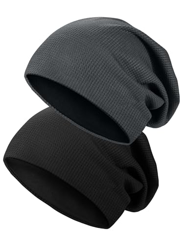 Kiiwah 2 Stücke Dünne Beanie Mütze für Herren und Damen, Unisex Slouch...
