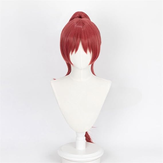 Kyoko Sakura Cosplay Wig, Long Bangs, Ponytail, Full Wig, Stylish, Harajuku, Unisex, Cosplay Costume, Halloween, Cultural Festival, School Festival, Natural, Small Face Effect, Heat Resistant Wig Red