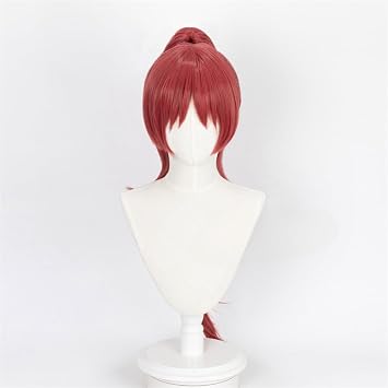 Kyoko Sakura Cosplay Wig, Long Bangs, Ponytail, Full Wig, Stylish, Harajuku, Unisex, Cosplay Costume, Halloween, Cultural Festival, School Festival, Natural, Small Face Effect, Heat Resistant Wig Red