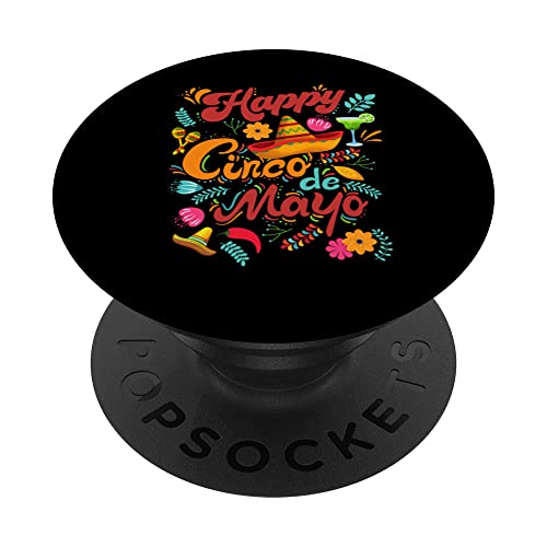 Camiseta Happy Cinco De Mayo Fiesta Margarita PopSockets PopGrip Intercambiable