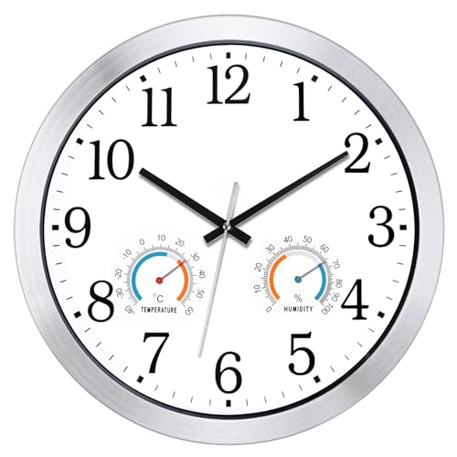 KIZLOC Orologio da parete per esterni, 40 cm, resistente alle