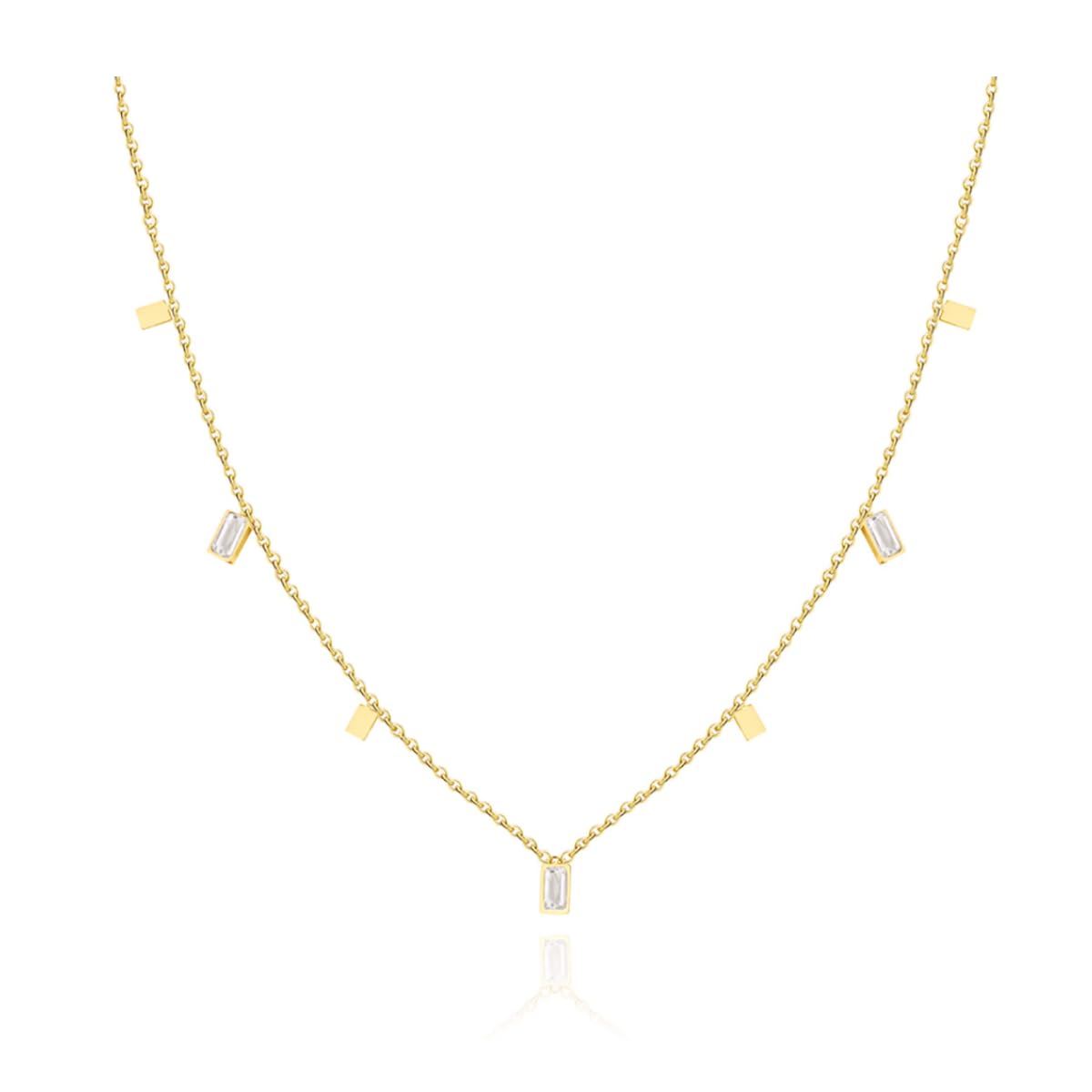BamosTassel Necklace for Women Dainty Layered Necklaces 14k Gold Plated CZ Princess Cut Choker Necklaces Aesthetic Simple Gold Necklace Jewelry Gifts for Women