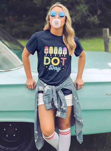 Happy Dot Day T-Shirt for Women Colorful Pastel International Dot Day Shirt Summer Colorful Polka Dot Girl Tees3