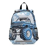 OWFKAY Monster Truck 2 Kleinkinder-Rucksack, Kindergarten Rucksäcke, Schultaschen für Jungen, Kinderrucksack, klein