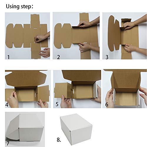30 Pack 6x4x3 inch Corrugated Box Mailers- White Cardboard Shipping Box Corrugated Box Mailer Shipping Box for Mailer, Moving and Craft by ZMYBCPACK