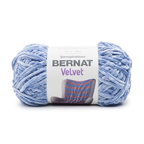 Image of Bernat Velvet Smokey Blue Yarn - 2 Pack of 300g /10.5oz - Polyester - 5 Bulky - 315 Yards - Knitting /Crochet