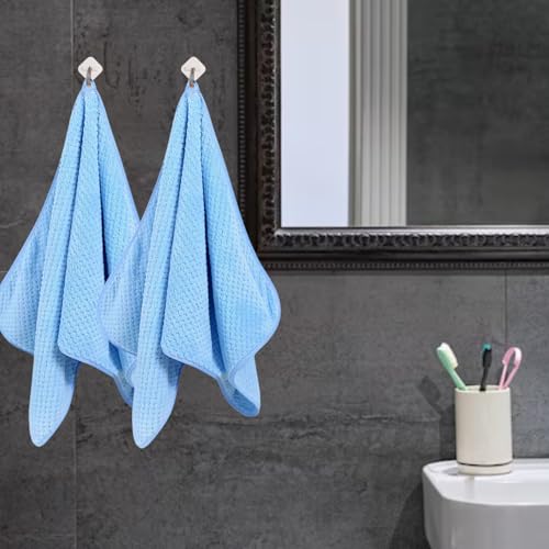 Image of LINEAR Microfiber Hand Towel /Highly Absorbent Hand Towels for Bathroom /Soft Hand Microfiber Face Towel /Towel for Men, Women,Gym (SIZE-75x35) (Blue)