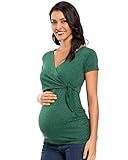 Love2Mi Damen Stillshirt Kurzarm & Langarm Umstandsshirt Umstandsmode V-Neck Schwangere Nursing Tops