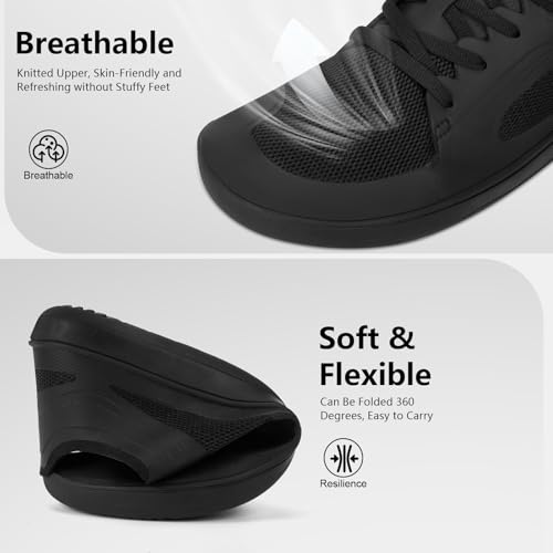 Hike Men's Barefoot Shoes Wide Toe Box Footwear, Minimalist Walking with Arch Support Zero Drop Sole for Sneakers Walking grounding Trail Running Black2
