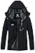 DCmount Winterjacke Damen Winddicht Skijacke Damen warm Fleecejacke wasserdicht verdickt gefüttert Funktionsjacke mit abnehmbarer Kapuze