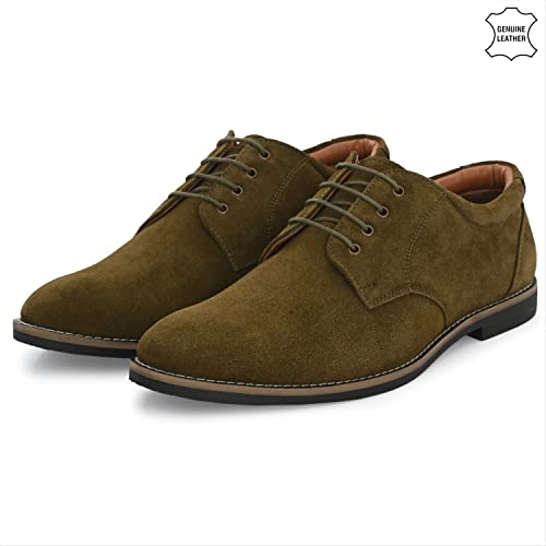 Image of Auserio Men's Suede Leather Derby Lace Up Formal Shoes | Anti Skid Sole & Waxed Laces| Antimicrobial & Heat-insulating| Memory Foam Padded Insole | Shoes for Office & Parties (SSE 013.014.015.016.017)
