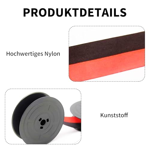 SHYSBV 2 Stück Schreibmaschinenband,10M Farbband Schreibmaschine für DIN 2103,DIN 32755 und Andere Alte Schreibmaschinen (Schwarz + Schwarz)