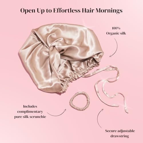 Bonnet de nuit en soie cheveux cassants solution réglable noire