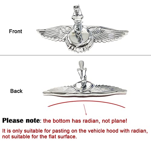Image of Goddess Hood Ornaments for Cars Angel Flying Wings Logo Car Front Bonnet Stand Cars Metal Stickers Decals 3D Emblem Badge Auto Sticker Symbol Hood Ornament for Trucks Vehicle (Chrome Sliver)
