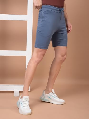 Image of Dollar Cotton Rich Fabric Solid Men's Shorts | Ribbed Waistband with Drawcord | Fashionable Print with Logo Branding | Side Pockets with Zip on one Side | Wide Array of Attractive Colours
