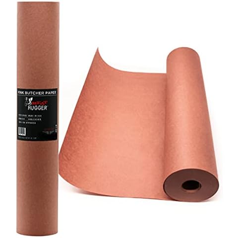 Pink Butcher BBQ Paper Roll (18 Inch by 50 Feet) - Food Grade Peach Wrapping Paper for Smoking Beef Brisket Meat Texas Style, All Natural and Unbleached Cover