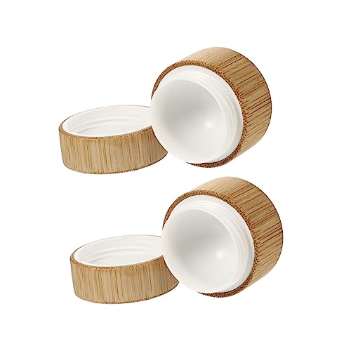 BESTYASH 2 Piezas Botella De Crema Protección De La Piel Botes Vacios Para Cremas Tarros Tamaño Viaje Para Cremas Envase De Crema Rellenable Botellas Recargables Bambú