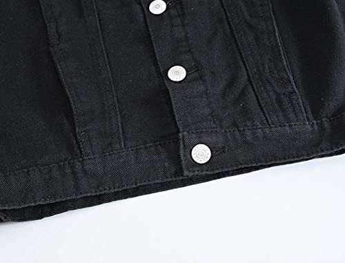 Image of Lazutom Men's Sleeveless Denim Vest Casual Slim Fit Ripped Classic Button Down Jean Jacket