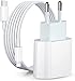 Produktbild iPhone Ladekabel Schnellladegerät,20W USB C Power Adapter mit 1m Ladekabel USB C Ladegerät,Netzteil Schnellladegerät,Netzstecker,Ladeadapter,Ladestecker fur iPhone 12/14 13 11 Pro Max Mini X 8 i-Pad