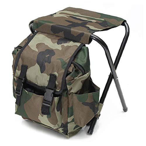 2 En 1 Chiar Bolsa  Pesca Silla Plegable Mochila Heces Camping Asiento De Caza Escalada