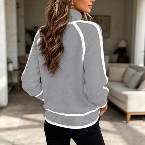 Oversized Sweaters for Women Trendy Turtle Neck Long Sleeve Pullover Tops | Turtleneck Sweater Women Dressy, Ribbed Cuffs and Hem, Lightweight, Warm, Soft, Sweaters Shirt, 2026 Fall Winter Clothes - image 4