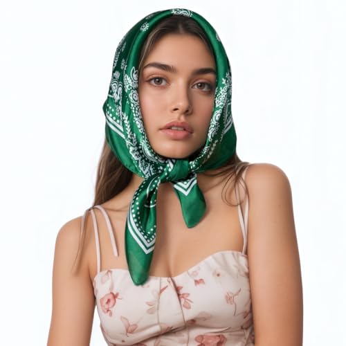 Silk-Like Bandana Scarf for Women - Soft, Lightweight, Multipurpose Head & Neck Scarf, Hair Accessory & Handbag Decor​​3