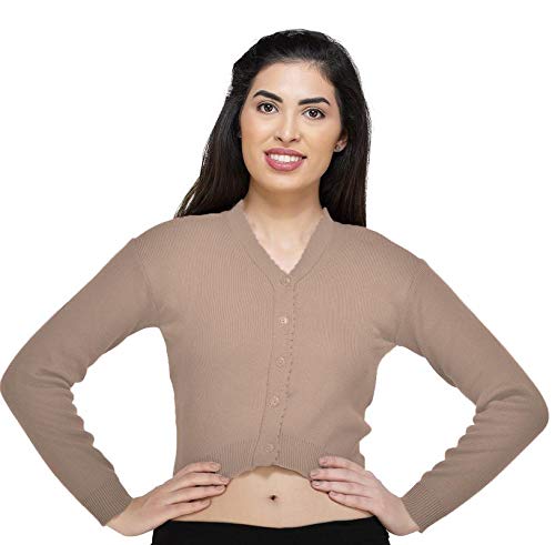 Image of Women Winter Wear V-Neck Full Sleeves Regular Fit Woollen Blouse