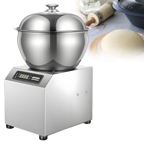 Impastatrice elettrica a Spirale in Acciaio Inox da 2200 W, impastatrice Commerciale da 5 kg con Timer, Ciotola e Coperchio per Pizzeria, panificio e Ristorante, 5 kg