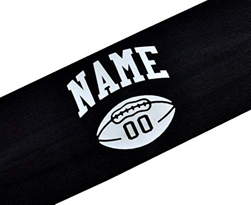 Funny Girl Designs Design Your Own Personalized FOOTBALL Player Cotton Stretch Headband for Homecoming with Your Custom Player Name or Number