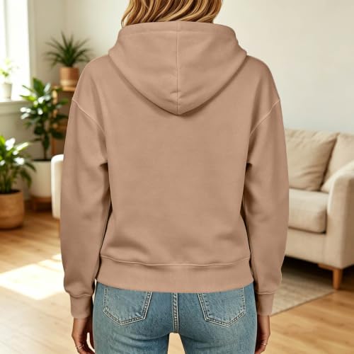 Hoodies for Women Basic Fit Drop Shoulder Hooded Comfy Oversized Hoodie — view 4