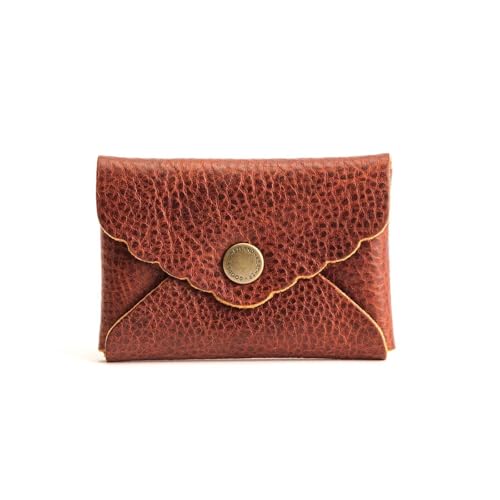 Image of Portland Leather Goods Mini Daisy Wallet for Women - Handmade from the Finest Full-Grain Hides - Features Envelope Design with Snap Closure - Nutmeg