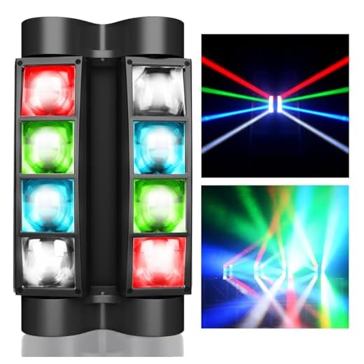 Betopper Moving Head Lights, 8 x 3W RGBW DJ lights Quick Dual Sweeper Stage Lights Portable DMX-512 Mini Light LED Lighting for Parties, Live, DJ show, Club Bar, Disco, Wedding