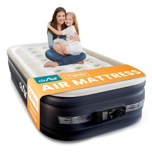Dr. air Twin Air Mattress with Built-in Pump, 18” Raised Blow Up Mattress - 500 lbs Max Honeycomb Design, 3-Min Inflation, Waterproof Velvety Top, Ideal for Home, Guests & Camping, Colchon Inflable