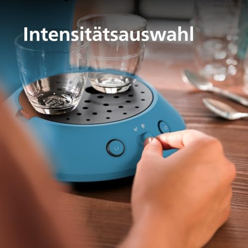 Philips SENSEO Original Plus Kaffeepadmaschine – Intensity Select, Coffee Boost, Crema Plus, 1 oder 2 Tassen, unter 1 Min Brühzeit, Mattes Design, Blau Pavone (CSA210/00)