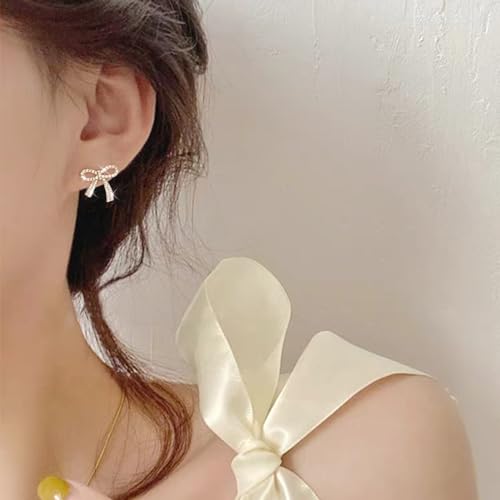 Bow Earrings for Women Trendy Sparkly Rhinestone Stud Earrings Prom Wedding Party Dress Jewerly Gifts2