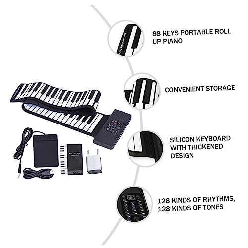 Alasum 1 Set 88 Roll 88 Touches De Piano 88 Touches Instrument De Piano Piano Électronique Portable Instrument De Musique 88 Touches Piano Électronique Clavier En Silicone Piano Pliable - Les Beatles, Paul McCartney, John Lennon, RIngo Starr, George Harrison Alasum 1 Set 88 Roll 88 Touches De Piano 88 Touches Instrument De Piano Piano Électronique Portable Instrument De Musique 88 Touches Piano Électronique Clavier En Silicone Piano Pliable – Image 5