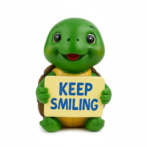 Figurita de Tortuga de Resina con Sonrisa Keep Smiling