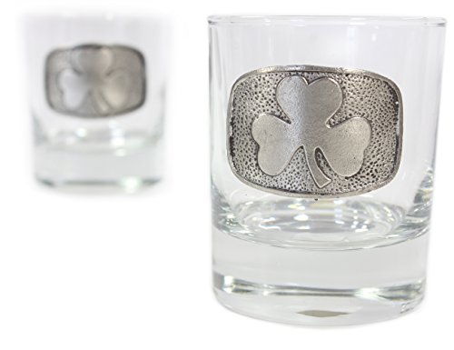 Shamrock Irish Whiskey Glasses Pewter Set Of Two Made In Ireland #TOP2