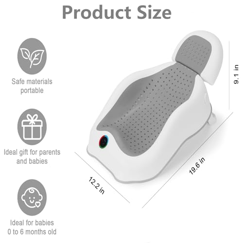 WYFWFDF Baby Bathtub Removable Headrest Baby Bath Tub，Adjustable Baby Bath Seat for Bathtub or Sink Baby Bath Tub for Newborn Infant Non-Slip Quick-Drying Bath Support Toddler Bathtub Essential - Thumbnail 6