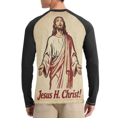 Camisas de natación para hombre Pure H. Christ de manga larga y cuello redondo negro 2