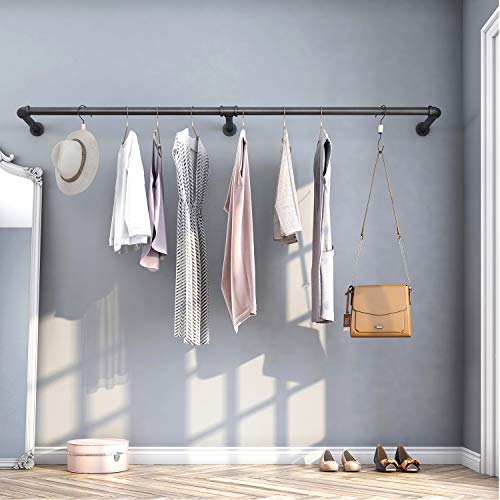 Greenstell Industrial Pipe Style Garment Rack, Foldable Wall Hanger for Bedroom, Living room, Kitchen, Three Pedestal Three-way Hangers steampunk buy now online