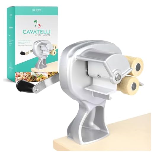 O'Creme Wooden Roller Cavatelli Pasta Maker – Original Italian Pasta Roller Machine – Non-Stick Coating Wooden Rollers Gnocchi Maker Pasta Attachment – Easy to Clean and Precision Cut