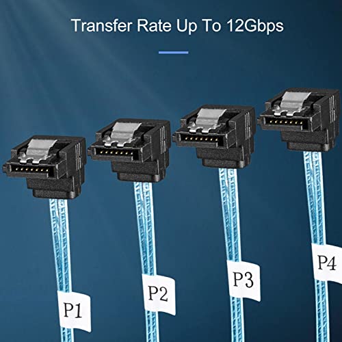 Cable Mini SAS SFF a 4 SATAS 7Pin 1 m miniatura 2