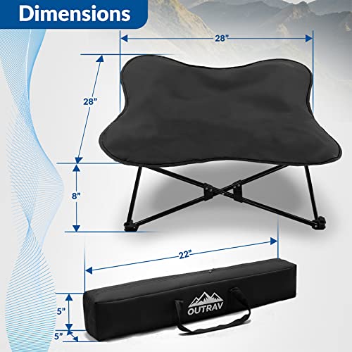 Portable Elevated Dog Bed | Folding Pet Cot For Indoor, Outdoor, Traveling, Camping | Fold Up Steel Frame With Padded Cushion Canopy | Raised Travel Lounger For Large, Small, Dogs, Cats, Up To 100 Lb. #TOP5